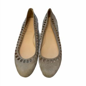 J. Crew Nora Suede Leather Lattice Ballet Flat‎